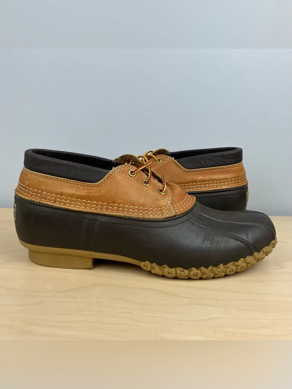 L.L. Bean Men’s Size 12.0 M Duck Boots Gumshoe Rubber Moc Brown Leather Shoes